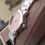  Shop Authentic Burberry The City Diamonds Pink Dial Silver Steel Strap Watch for Women - BU9223 - Luxxuri