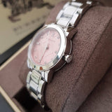  Shop Authentic Burberry The City Diamonds Pink Dial Silver Steel Strap Watch for Women - BU9223 - Luxxuri
