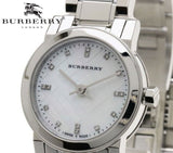  Shop Authentic Burberry The City Diamonds Mother of Pearl Dial Silver Steel Strap Watch for Women - BU9224 - Luxxuri