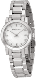  Shop Authentic Burberry The City Diamonds Mother of Pearl Dial Silver Steel Strap Watch for Women - BU9224 - Luxxuri