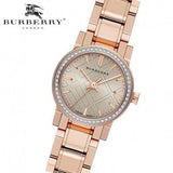  Shop Authentic Burberry The City Diamonds Rose Dial Rose Gold Steel Strap Watch for Women - BU9225 - Luxxuri