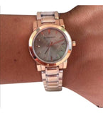  Shop Authentic Burberry The City Nude Dial Rose Gold Steel Strap Watch for Women - BU9228 - Luxxuri