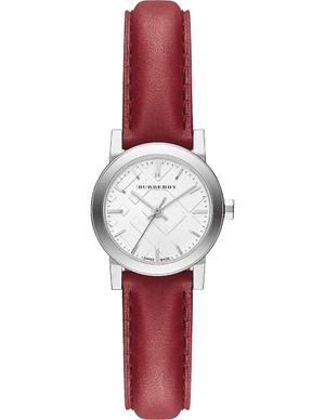  Shop Authentic Burberry The City Silver Dial Red Strap Watch for Women - BU9232 - Luxxuri