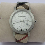  Shop Authentic Burberry The City Nova White Dial Checked Brown Leather Strap Watch for Men - BU9357 - Luxxuri