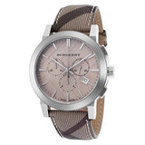  Shop Authentic Burberry The City Smoke Dial Checked Brown Leather Strap Watch for Men - BU9358 - Luxxuri