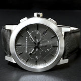  Shop Authentic Burberry The City Grey Dial Black Leather Strap Watch for Men - BU9362 - Luxxuri