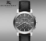  Shop Authentic Burberry The City Grey Dial Black Leather Strap Watch for Men - BU9362 - Luxxuri