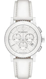  Shop Authentic Burberry City Chronograph White Dial White Leather Strap Watch For Women - BU9701 - Luxxuri