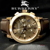  Shop Authentic Burberry The City Grey Dial Brown Leather Strap Unisex Watch - BU9755 - Luxxuri