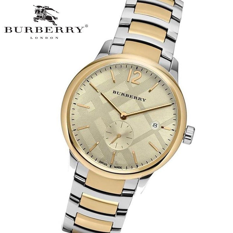  Shop Authentic Burberry The Classic Gold Dial Two Tone Steel Strap Watch for Men - BU10011 - Luxxuri