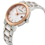  Shop Authentic Burberry The City White Dial Two Tone Steel Strap Watch for Women - BU9006 - Luxxuri