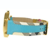  Shop Authentic Burberry The City Gold Dial Blue Leather Strap Watch for Women - BU9018 - Luxxuri
