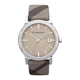  Shop Authentic Burberry The City Nova Beige Dial Grey Leather Strap Watch for Women - BU9023 - Luxxuri