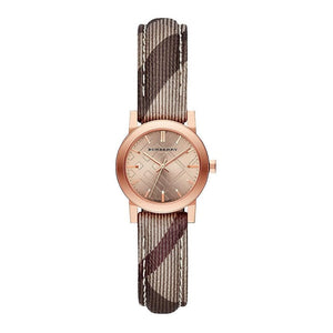  Shop Authentic Burberry The City Pink Dial Brown Leather Strap Watch for Women - BU9236 - Luxxuri