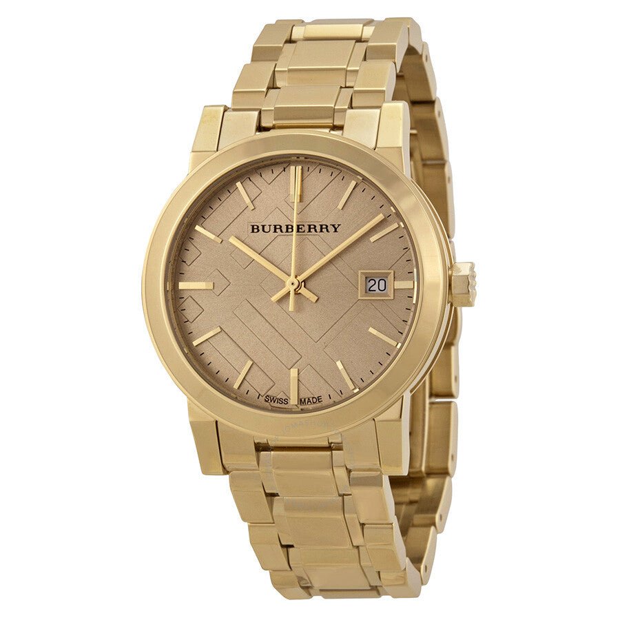  Shop Authentic Burberry The City Gold Dial Gold Steel Strap Watch for Women - BU9134 - Luxxuri