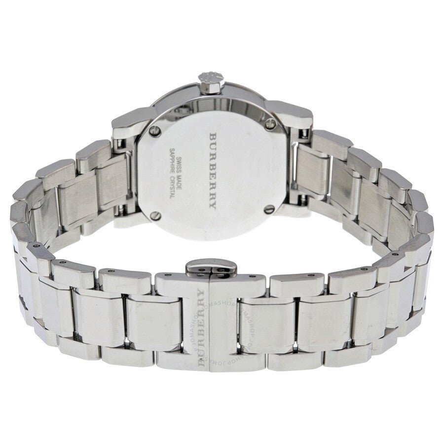 Shop Authentic Burberry The City Diamonds Mother of Pearl Dial Silver Steel Strap Watch for Women - BU9224 - Luxxuri