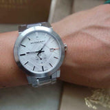  Shop Authentic Burberry The City Silver Dial Silver Steel Strap Watch for Men - BU9900 - Luxxuri
