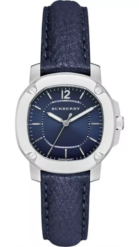  Shop Authentic Burberry The Britain Blue Dial Blue Leather Strap Watch for Women - BBY1716 - Luxxuri