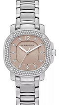  Shop Authentic Burberry The Britain Diamonds Brown Dial Silver Steel Strap Watch for Women - BBY1803 - Luxxuri
