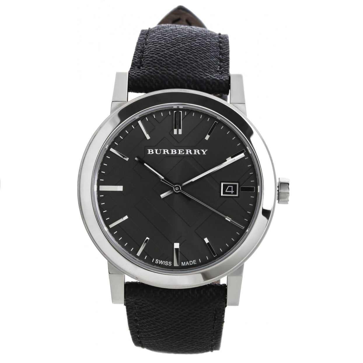 Shop Authentic Burberry The City Grey Dial Black Leather Strap Watch for Men - BU9030 - Luxxuri