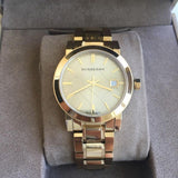  Shop Authentic Burberry The City Gold Dial Gold Steel Strap Watch for Women - BU9033 - Luxxuri