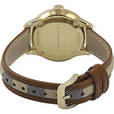  Shop Authentic Burberry The Classic Gold Dial Brown Leather Strap Watch for Women - BU10114 - Luxxuri