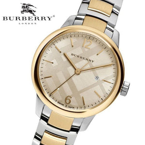  Shop Authentic Burberry The Classic Champagne Gold Dial Two Tone Steel Strap Watch for Women - BU10118 - Luxxuri