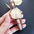  Shop Authentic Burberry The Classic Gold Dial Brown Leather Strap Watch for Women - BU10114 - Luxxuri