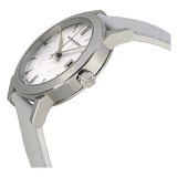  Shop Authentic Burberry The City Silver Dial White Leather Strap Watch for Women - BU9019 - Luxxuri