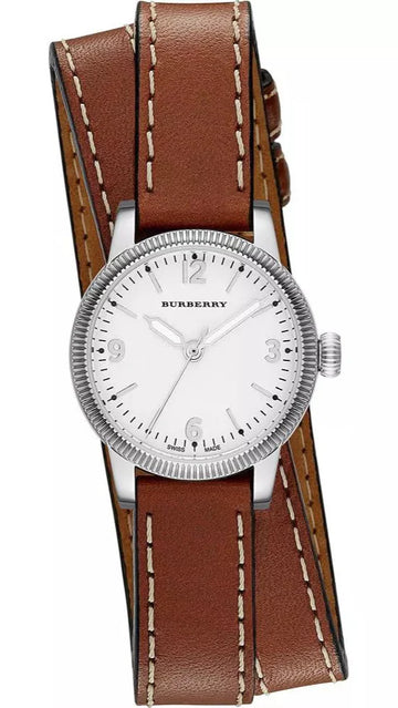  Shop Authentic Burberry Utilitarian White Dial Brown Leather Strap Watch for Women - BU7848 - Luxxuri