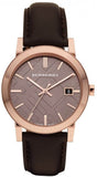  Shop Authentic Burberry The City Grey Dial Brown Leather Strap Unisex Watch - BU9755 - Luxxuri