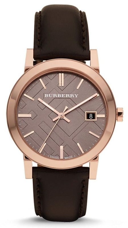  Shop Authentic Burberry The City Brown Dial Brown Leather Strap Watch for Men - BU9013 - Luxxuri