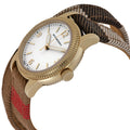  Shop Authentic Burberry Utilitarian White Dial Multicolor Leather Strap Watch for Women - BU7851 - Luxxuri