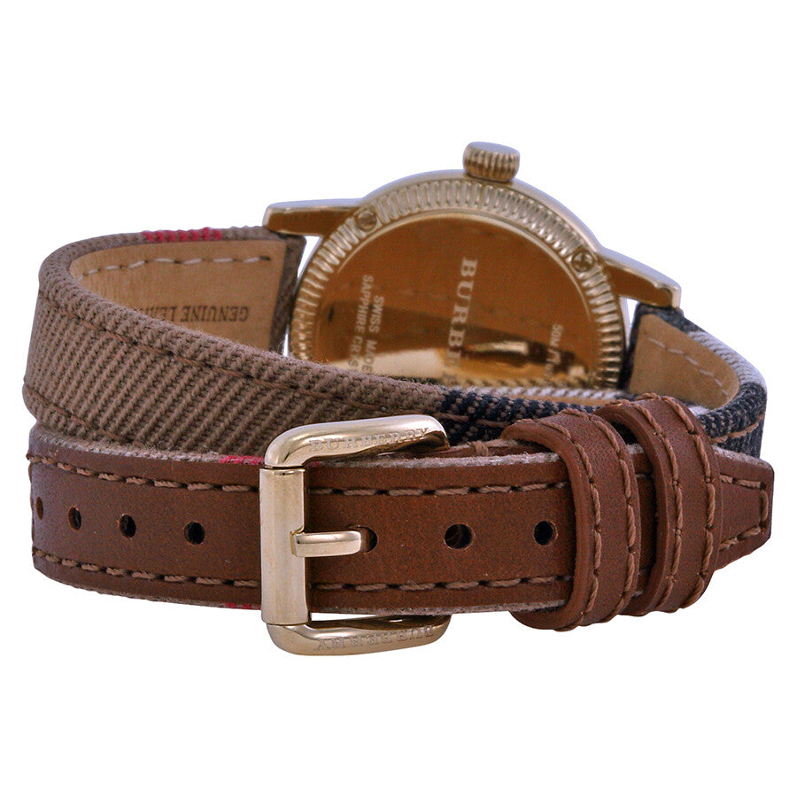  Shop Authentic Burberry Utilitarian White Dial Multicolor Leather Strap Watch for Women - BU7851 - Luxxuri