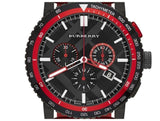  Shop Authentic Burberry The City Chronograph Black Dial Red Rubber Strap Watch For Men - BU9805 - Luxxuri