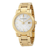  Shop Authentic Burberry The City White Dial Gold Steel Strap Watch for Women - BU9103 - Luxxuri