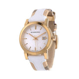  Shop Authentic Burberry The City White Dial White Leather Strap Watch for Women - BU9110 - Luxxuri
