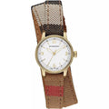  Shop Authentic Burberry Utilitarian White Dial Multicolor Leather Strap Watch for Women - BU7851 - Luxxuri
