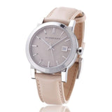  Shop Authentic Burberry The City Beige Dial Beige Leather Strap Watch for Women - BU9107 - Luxxuri