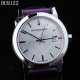  Shop Authentic Burberry The City Silver Dial Purple Leather Strap Watch for Women - BU9122 - Luxxuri