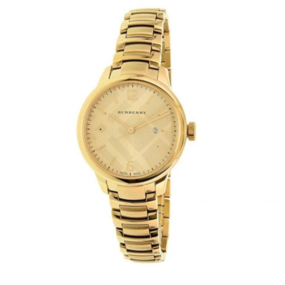  Shop Authentic Burberry The Classic Champagne Dial Gold Steel Strap Watch for Women - BU10109 - Luxxuri