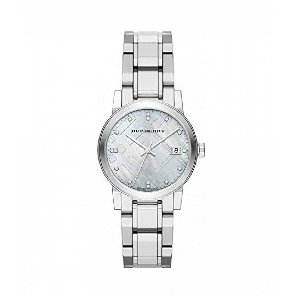  Shop Authentic Burberry The City Diamonds Silver Dial Silver Steel Strap Watch for Women - BU9125 - Luxxuri
