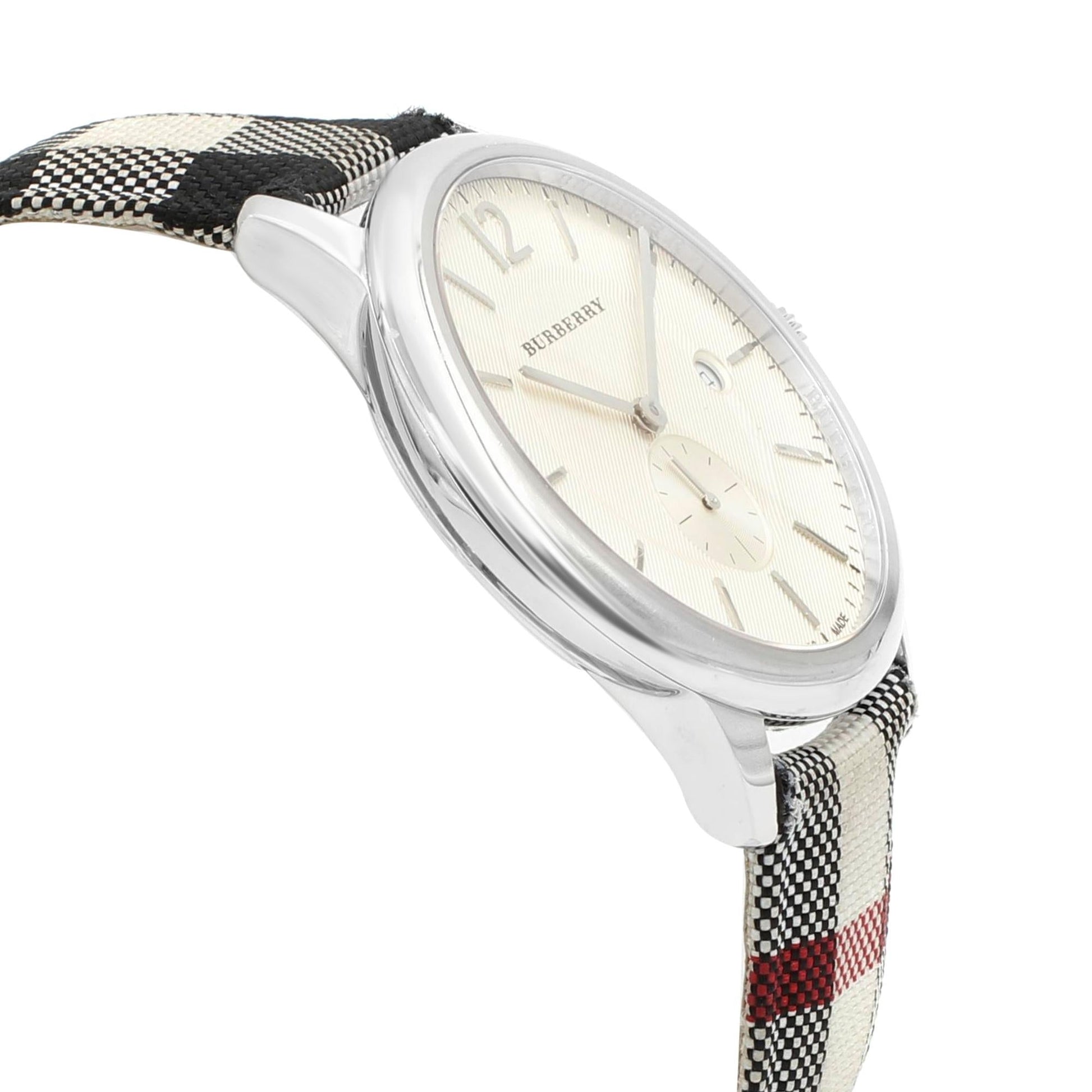  Shop Authentic Burberry The Classic Horseferry Silver Dial Black Leather Strap Watch for Men - BU10002 - Luxxuri