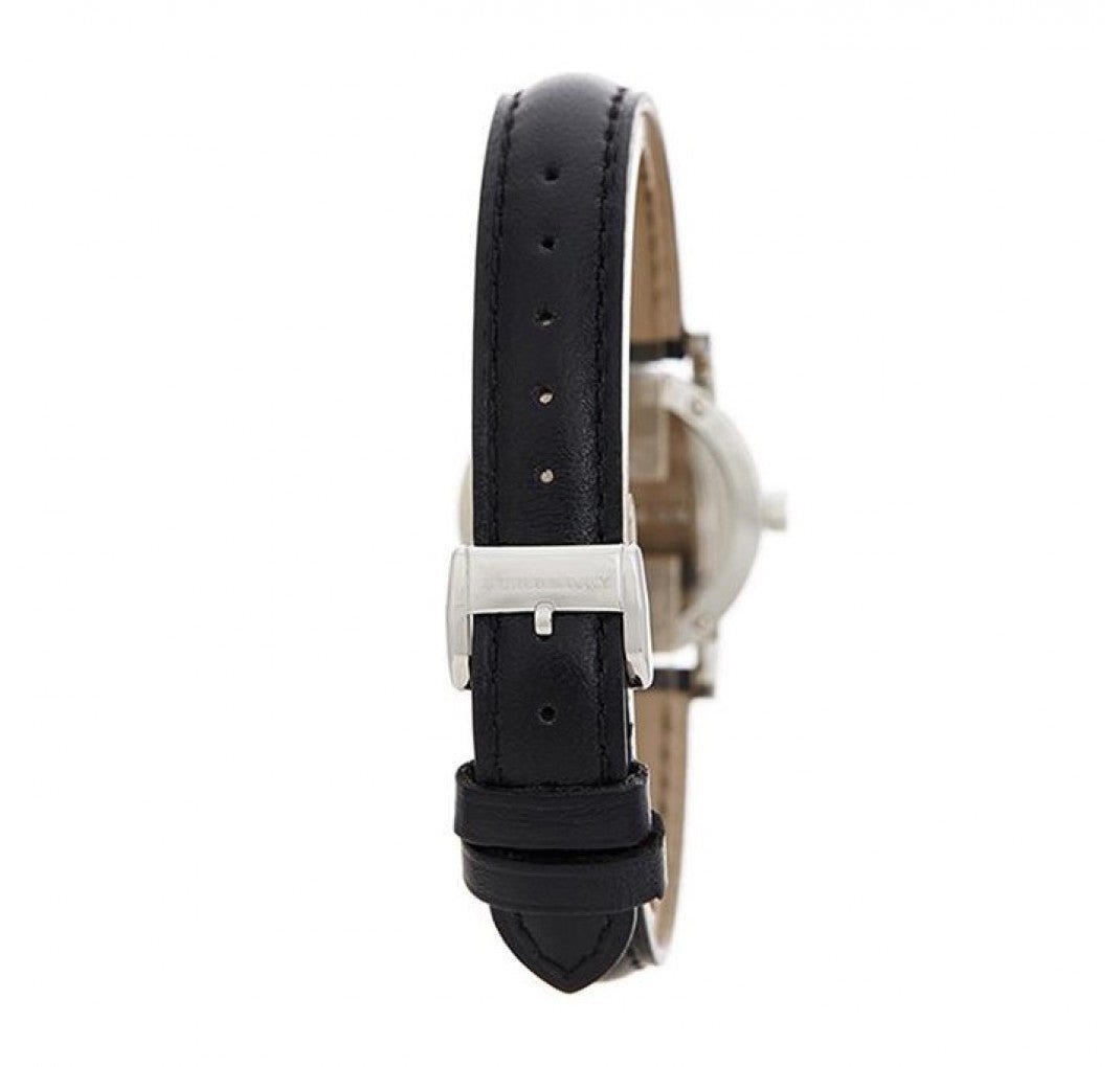  Shop Authentic Burberry The City White Dial Black Leather Strap Watch for Women - BU9206 - Luxxuri