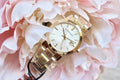 Burberry The City White Dial Gold Steel Strap Watch for Women - BU9103