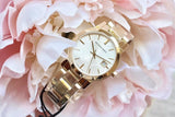  Shop Authentic Burberry The City White Dial Gold Steel Strap Watch for Women - BU9103 - Luxxuri