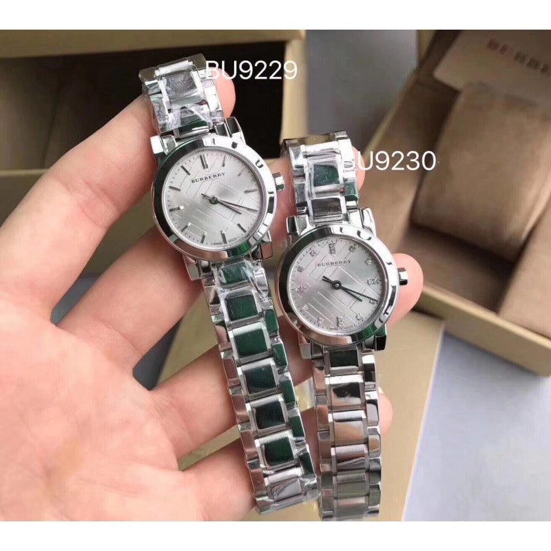  Shop Authentic Burberry The City Diamonds Silver Dial Silver Steel Strap Watch for Women - BU9229 - Luxxuri