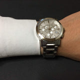  Shop Authentic Burberry City Chronograph White Dial Silver Steel Strap Watch For Women - BU9700 - Luxxuri