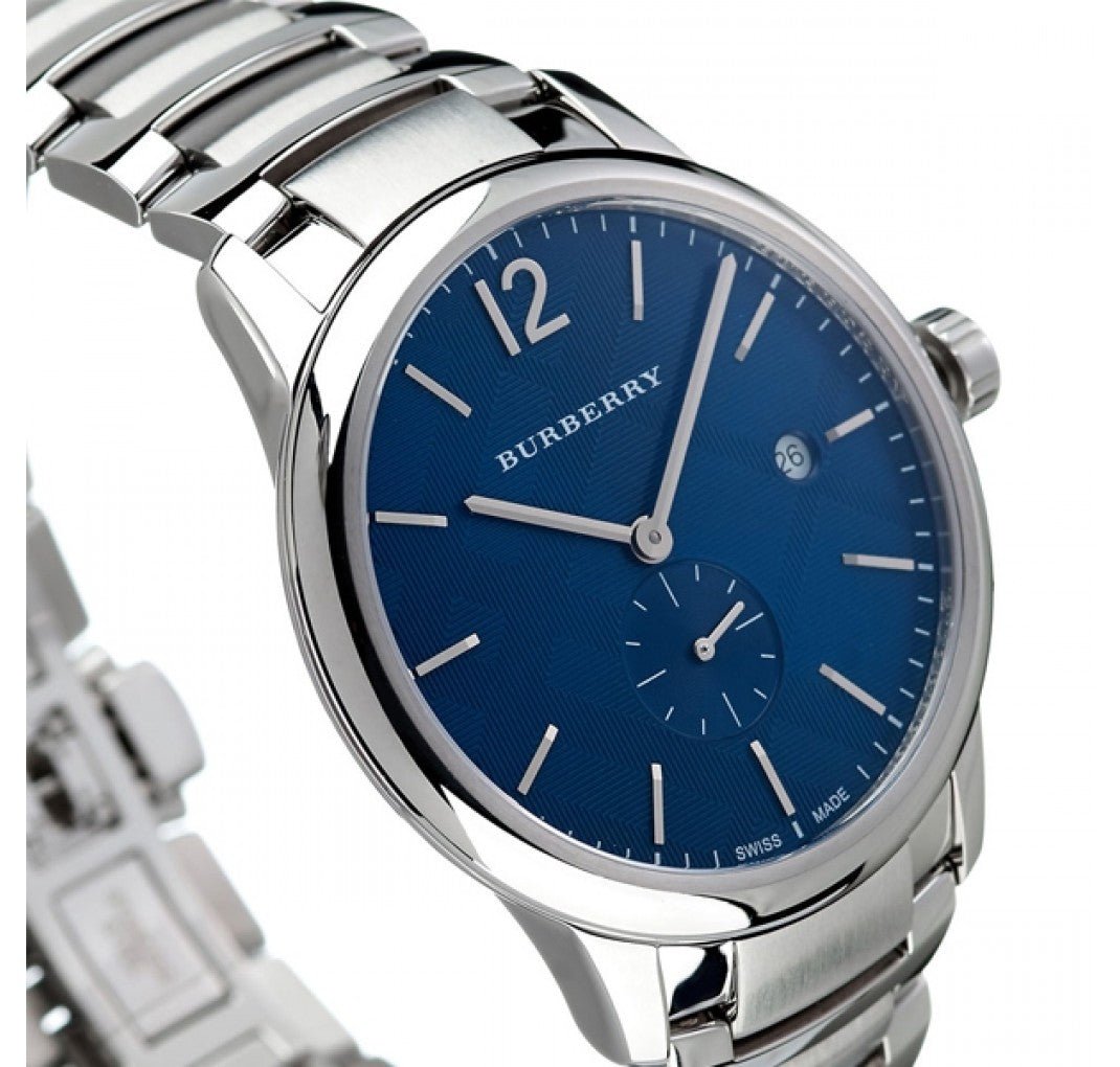  Shop Authentic Burberry The Classic Blue Dial Silver Steel Strap Watch for Men - BU10007 - Luxxuri