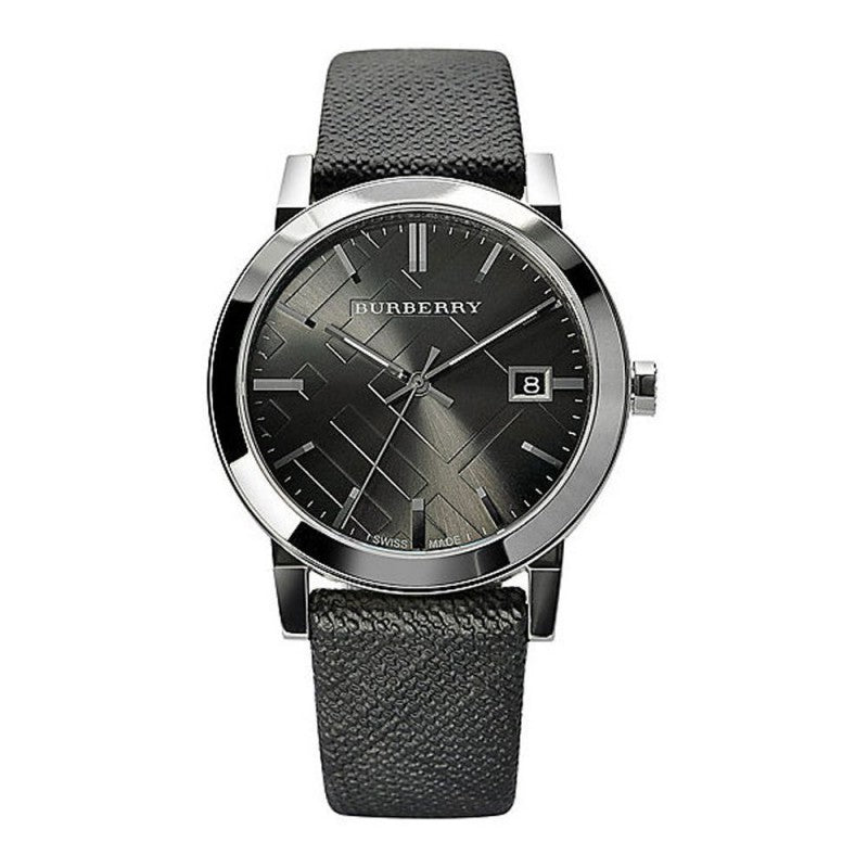  Shop Authentic Burberry Heritage Grey Dial Black Leather Strap Watch for Men - BU9024 - Luxxuri